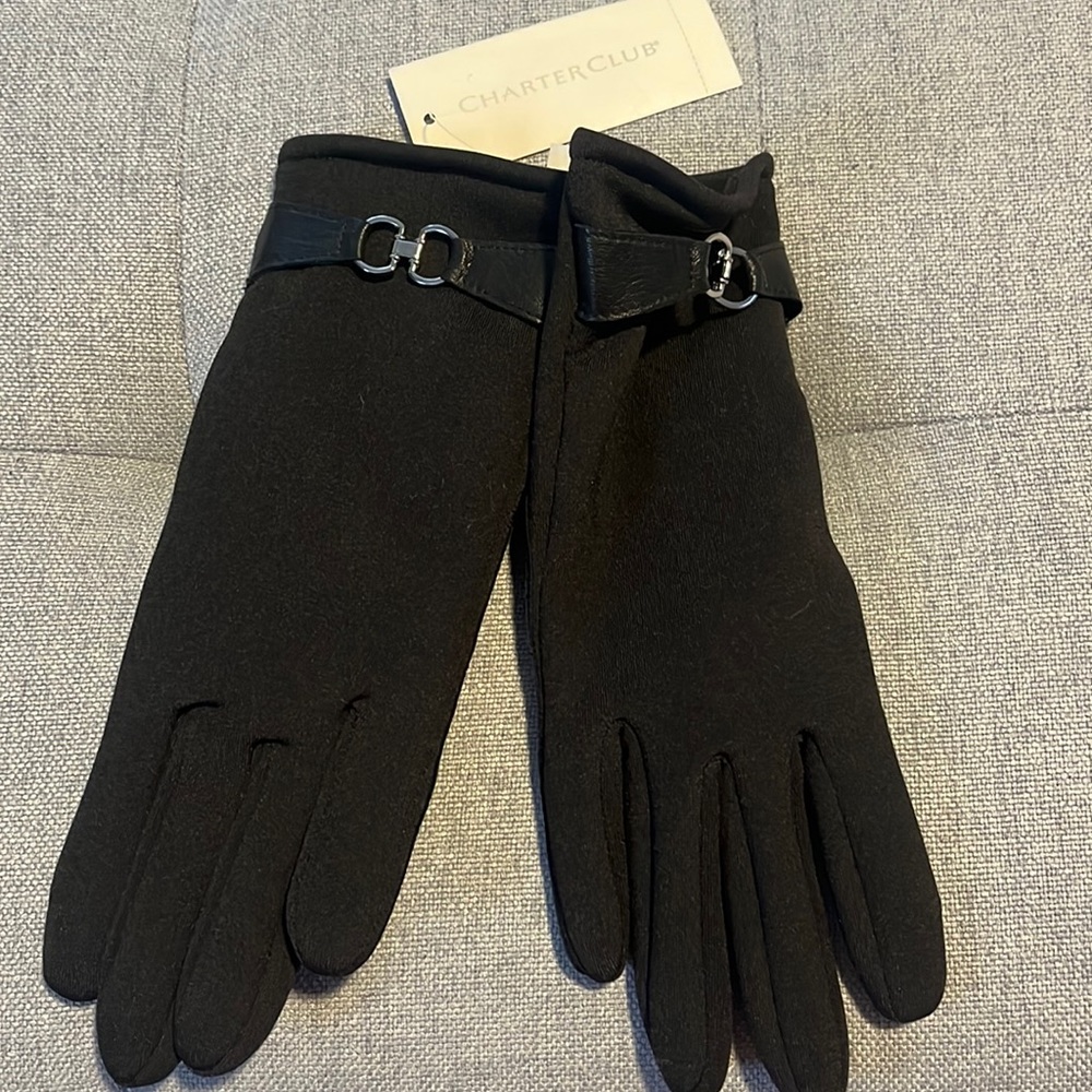 NWT Stretchy Black Charter Club Women’s Gloves